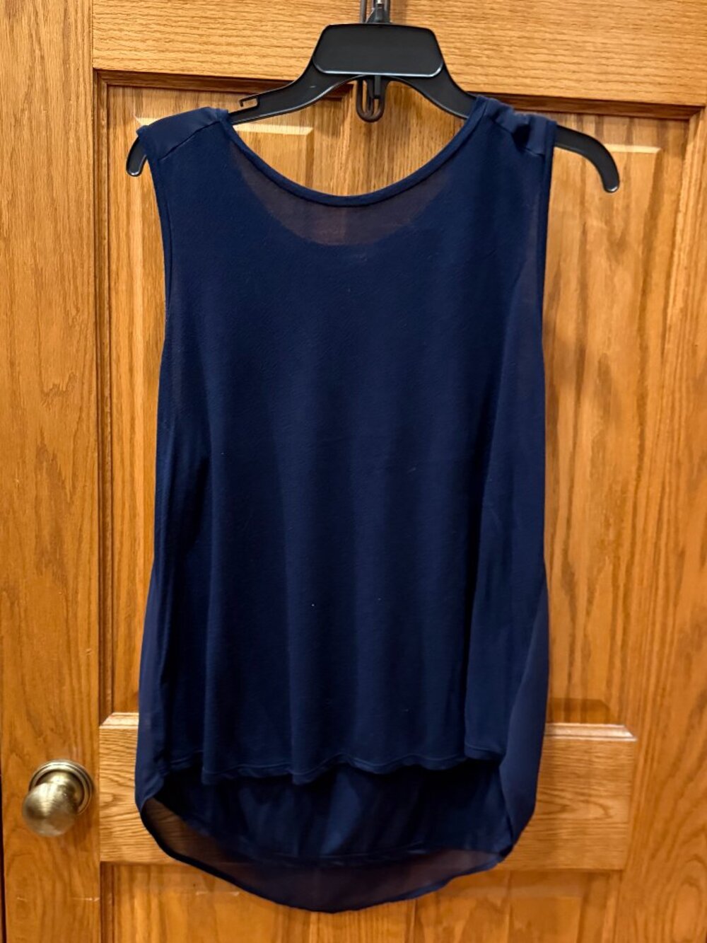 J. Crew Sleeveless Blouse, Navy Blue, SZ L